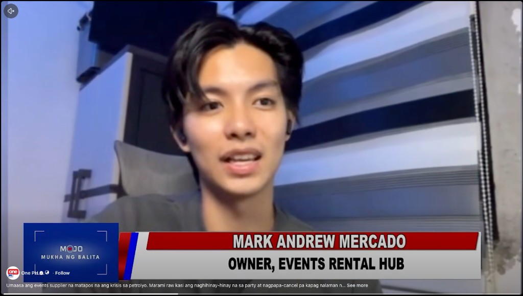 Mark Mercado, owner of Events Rental Hub, interviewed on OnePH CIGNAL TV